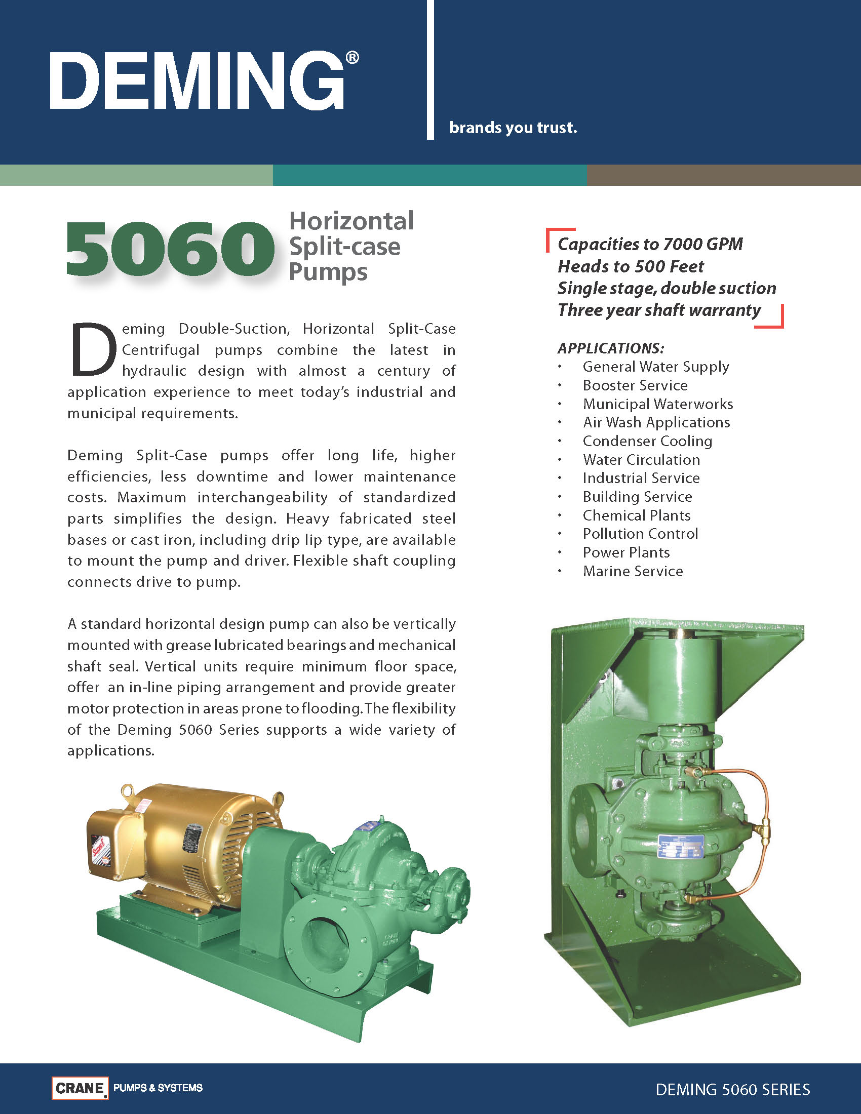 DEMING HORIZONTAL SPLIT-CASE PUMPS