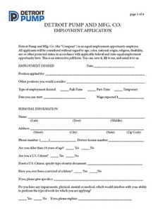 Detroit Pump Application pdf
