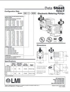 Electronic Metering Pumps LMI Series C brochure Detroit Pump