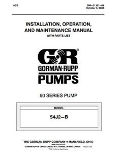 Gorman-Rupp 50 Series IOM brochure pdf Detroit Pump