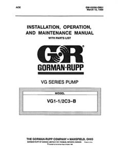 Gorman-Rupp VG Series IOM brochure pdf Detroit Pump