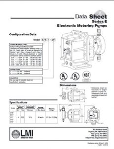 LMI Series E metering pump brochure pdf Detroit Pump