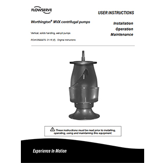 Flowserve MVX centrifugal pump manual